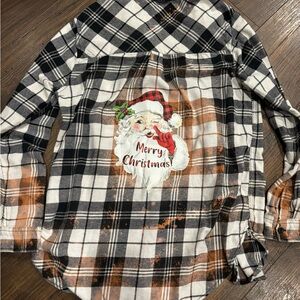 Santa plaid top